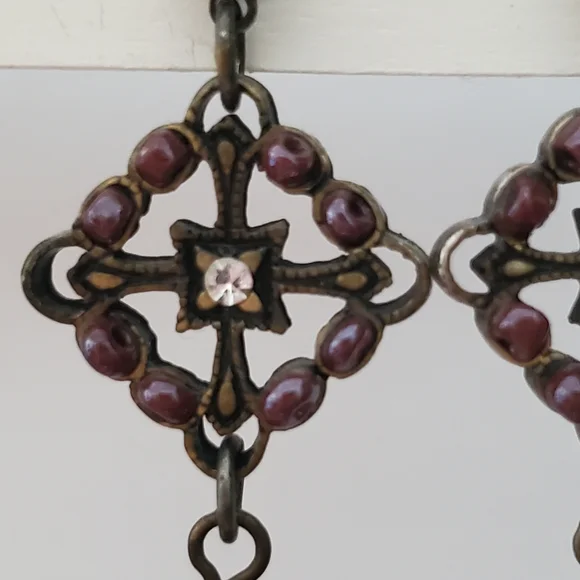 Purple stone drop earrings - Picture 4 of 8